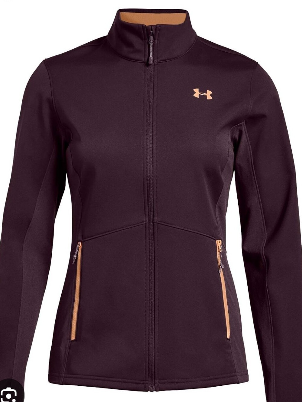 Under Armour Cold Gear Wind Breaker in Plum with Peach Accents S